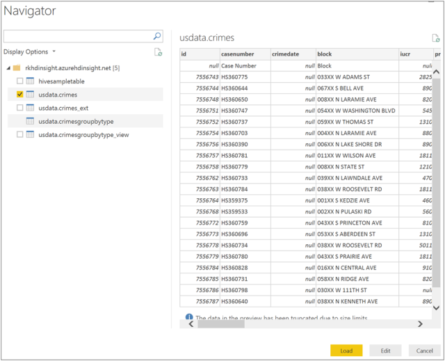 Build Power BI Report with HDInsight-4