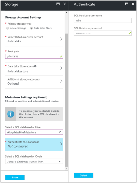 Create HDInsight Spark Cluster with Azure Data Lake Store-8
